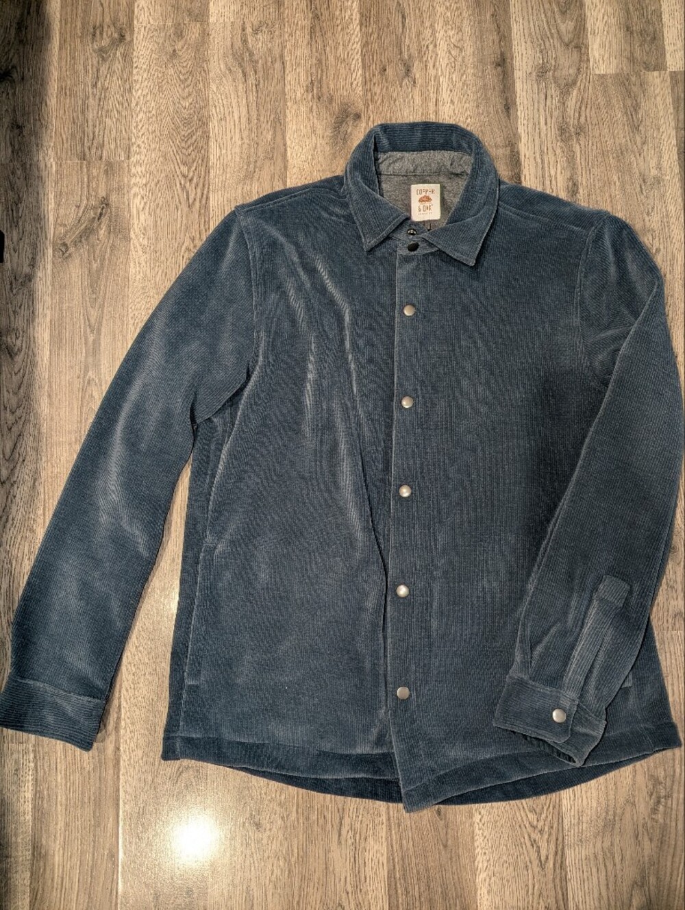 Men's Large LG Corduroy Button Down Fleece Lined Shirt Light Jacket NWT